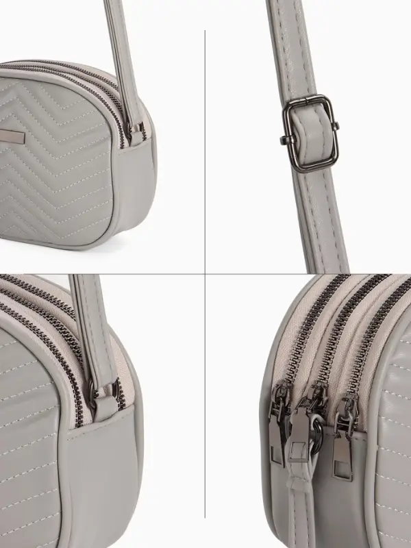 Сумка женская кросс-боди на молнии, 19&times;7&times;15 см, серая