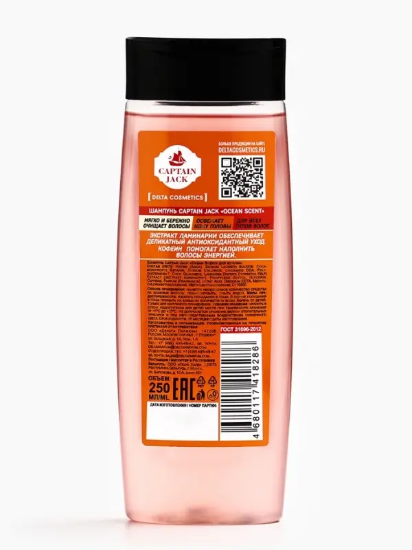 Подарочный набор мужской Captain Jack Ocean Scent: гель для душа 250 мл + шампунь 250 мл