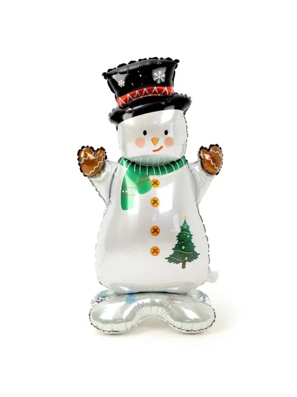 Воздушный шар фольгированный 47 Воздушный шар фольгированный 47" «Снеговик в цилиндре», под воздух