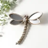 Панно настенное полистоун &laquo;Зеркальная стрекоза&raquo;, под серебро с позолотой 20&times;4&times;16.5 см