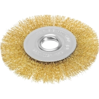 Корщетка для УШМ MATRIX d125х22мм, радиальная, латунная, витая (74656)