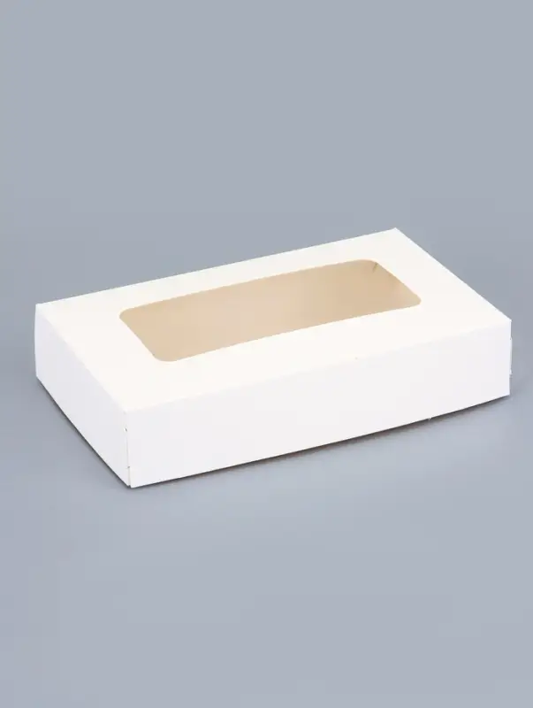 Контейнер навынос, с окном, белый, 20&times;12&times;4 см