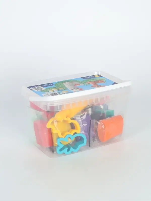 Тесто-пластилин, 12 цветов, 6 формочек + скалка: 16 см