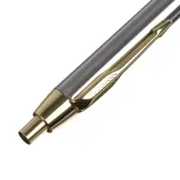 Ручка подарочная Calligrata &laquo;Модерн&raquo;, шариковая, автоматическая, в футляре, корпус серебристый с золотым