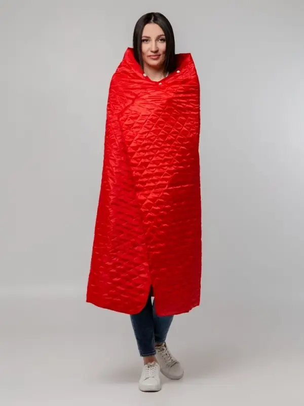 Плед-пончо для пикника SnapCoat, красный Плед-пончо для пикника SnapCoat, красный