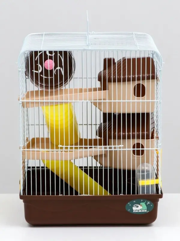 Клетка для грызунов &laquo;Пижон&raquo;, 31&times;24&times;40 см двухэтажная. с наполнением, коричневая