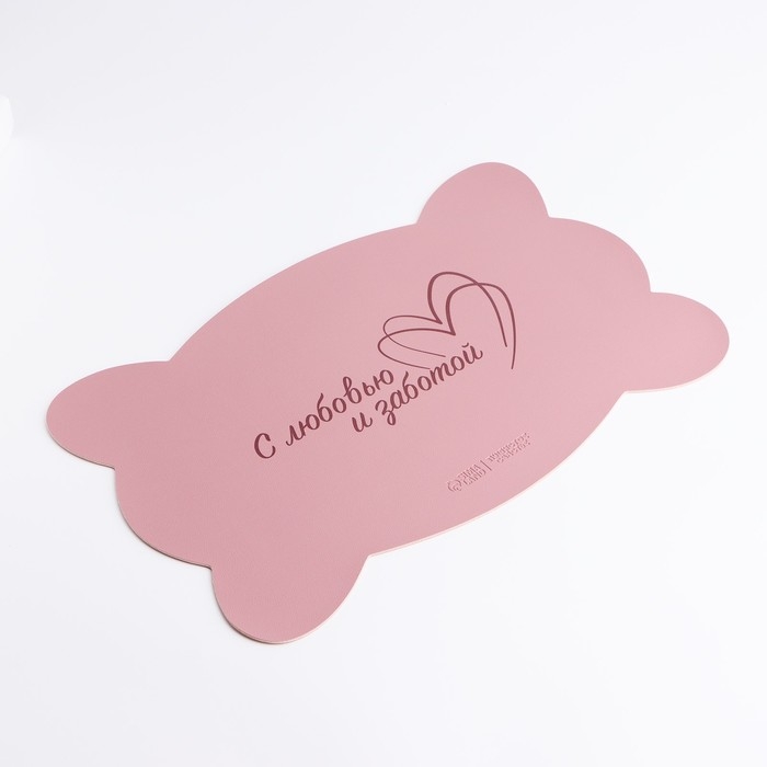 Коврик под миску форменный «Кость», 39,5 х 25 см, розовый Коврик под миску форменный «Кость», 39,5 х 25 см, розовый