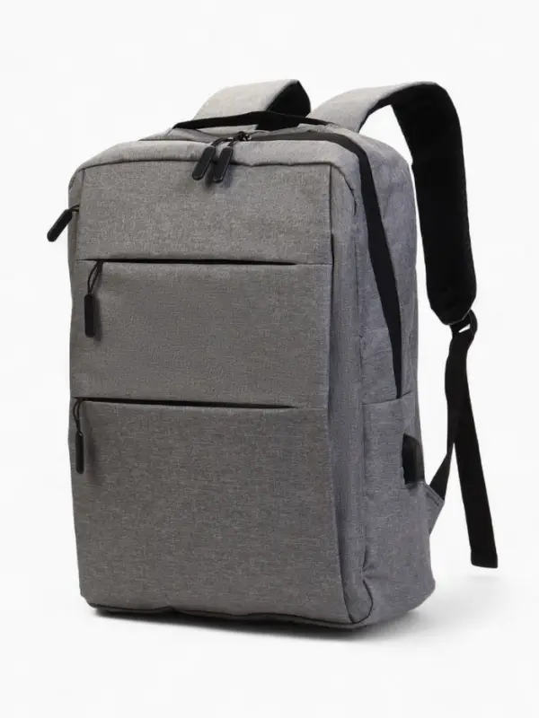 Рюкзак городской на молнии, с USB, 4 кармана, размер 30&times;12&times;43 см, серый