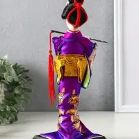 Кукла коллекционная &laquo;Японка в фиолетовом кимоно с флейтой&raquo;, 25&times;9.5&times;9.5 см