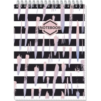 Блокнот А4,40л,клетка,метал.гребень,цв.обложка Стильный Офис 2931