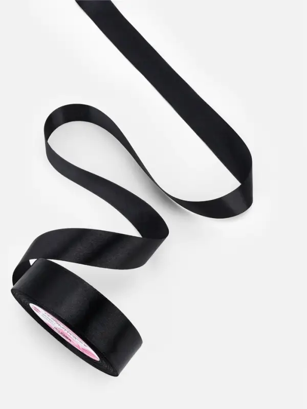 Лента атласная, 25 мм, 23&plusmn;1 м, чёрная №39