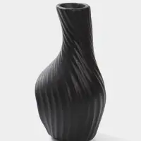 Ваза настольная керамика "Пласидо" 18х8 см, чёрный
