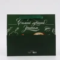 Подарочный пакет с открыткой &laquo;Спасибо, учитель&raquo;, 23 &times; 27 &times; 11,5 см