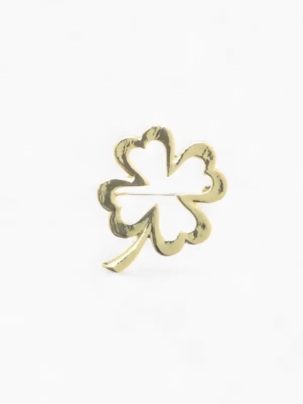 Брошь &laquo;Клевер&raquo;, контур, цвет золото