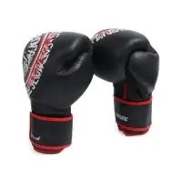Боксерские перчатки FIGHT EMPIRE, ART, натуральная кожа, чёрные, размер 16 oz