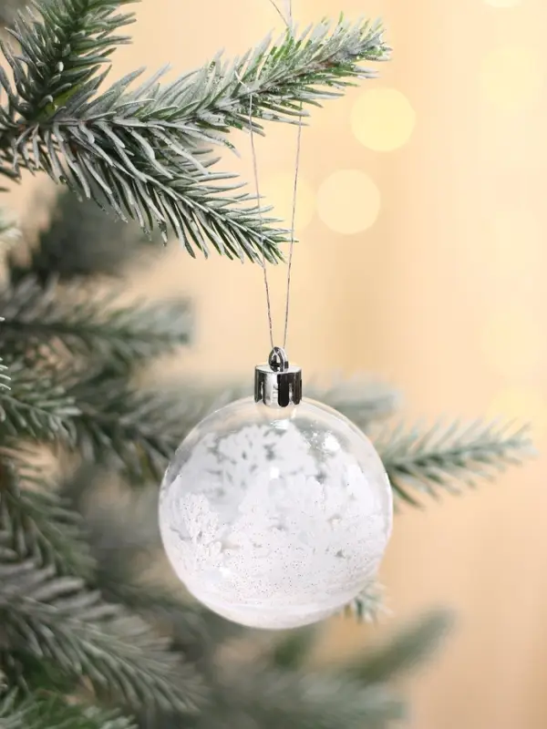 Ёлочные игрушки &laquo;Изморозь&raquo;, шары новогодние, набор 6 шт., d=6 см, белый