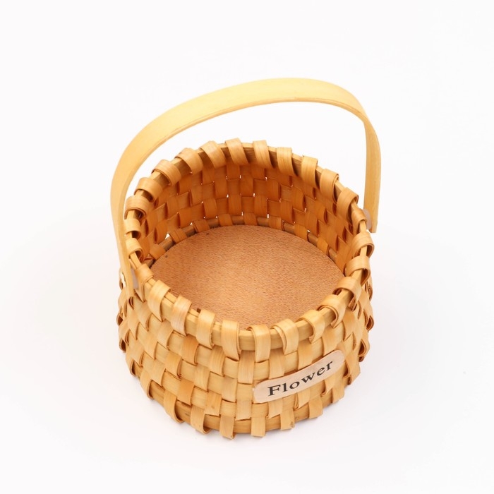 Корзина плетеная (секвойя), D16,5хН9,5/25,5 см, 1 шт., натуральный Корзина плетеная (секвойя), D16,5хН9,5/25,5 см, 1 шт., натуральный