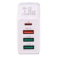 USB сетевое зарядное устройство AVS 4 порта UT-732 (QC 3.0, PD Type C, 3A )