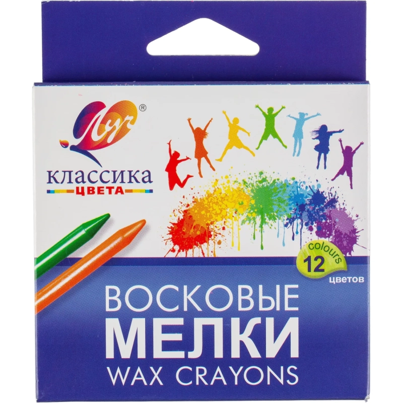 Мелки восковые Луч Классика 12цв круглые 12С 861-08