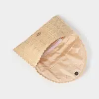 Сумка клатч плетёная из пальмового листа, 28&times;16&times;2 см, бежевая