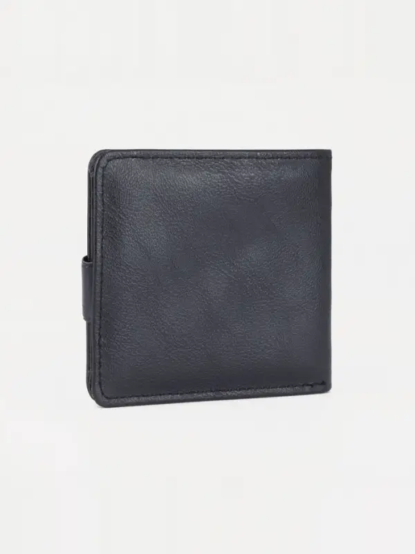 Портмоне мужское на кнопке, отдел для купюр, для карт, чёрное