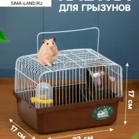 Клетка для грызунов &laquo;Пижон&raquo;, 23&times;17&times;17 см, коричневая