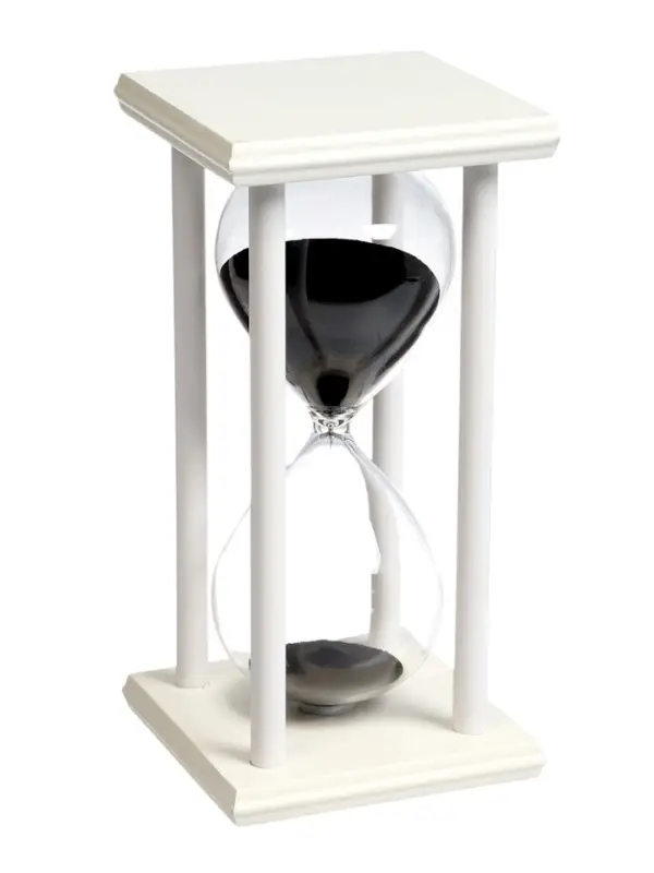 Песочные часы, на 60 минут, 10&times;10&times;20 см, деревянные, белые
