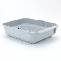 Туалет для кошек Марсель глубокий с сеткой 50*34,5*12см (полипропилен) светло-серый