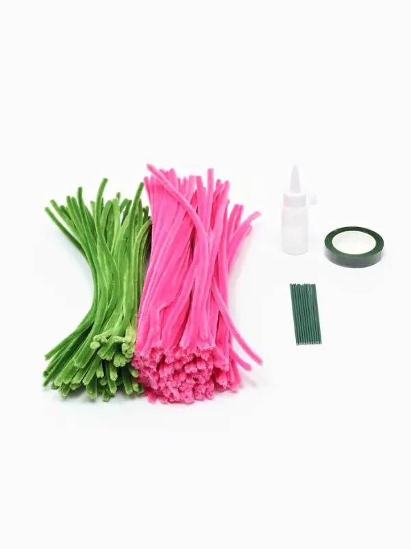 Набор для творчества цветы из пушистой проволоки букет, тюльпаны