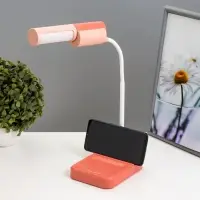 Лампа настольная RISALUX &laquo;Лансер&raquo;, светодиодная, 3.5 Вт, USB, АКБ, красно-розовая, 11&times;15&times;45 см