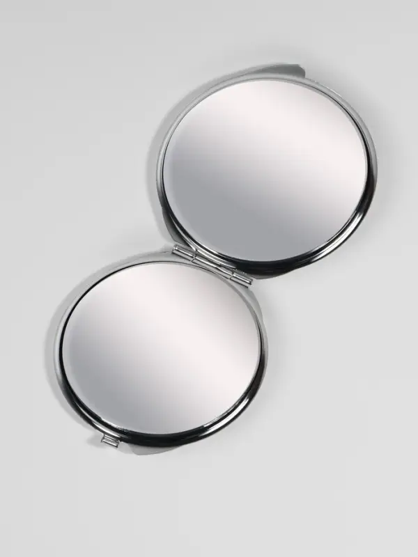 Зеркало складное, d=6 см, серебристое МИКС