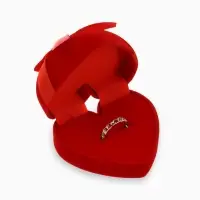 Футляр бархатный под серьги/кольцо &laquo;Сердце&raquo; с лентой, 6.2&times;6,2, цвет красный