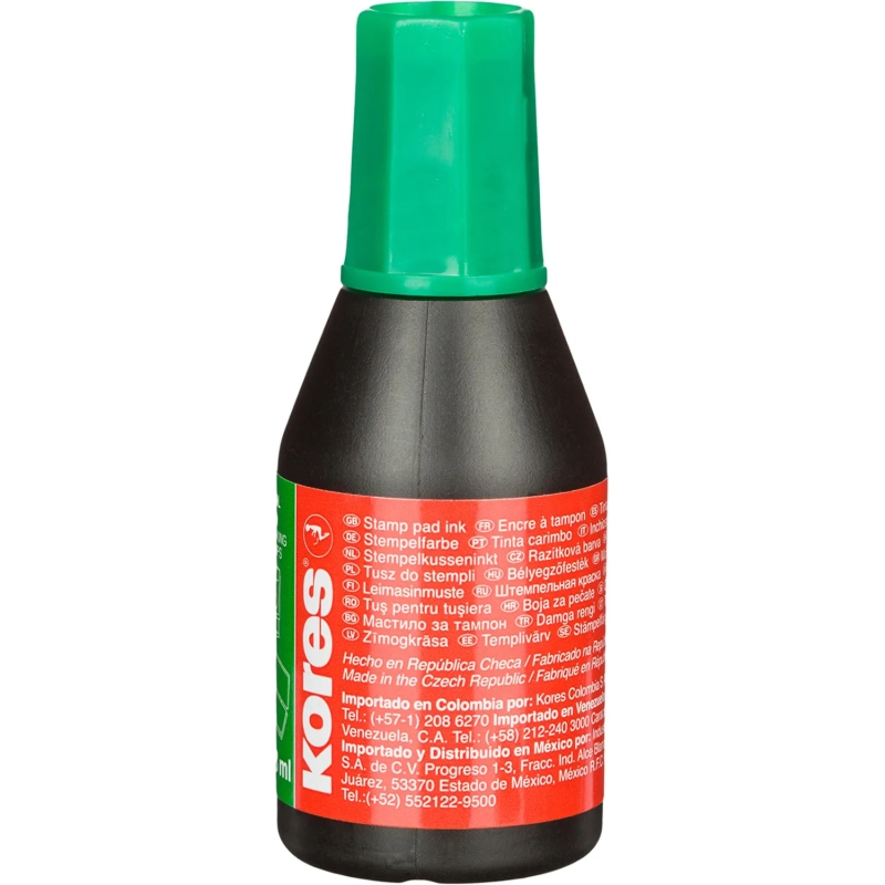 Краска штемпельная KORES зеленая 71318 на водно-масляной