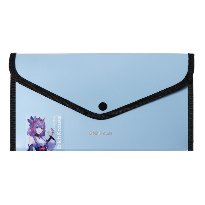 Папка-конверт на кнопке 260 х 140 мм (Travel), 600 мкм, ErichKrause Папка-конверт на кнопке 260 х 140 мм (Travel), 600 мкм, ErichKrause "Matt Manga", с расширением, непрозрачная, тиснение "песок", микс