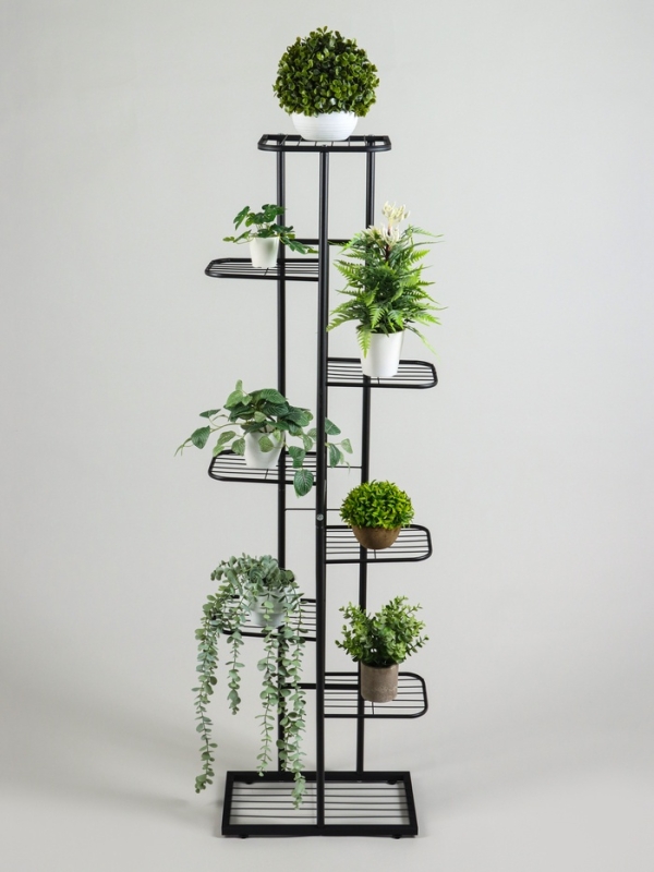Подставка для цветов Greengo, 8 полок, 43 × 22 × 141 см, напольная, металл, чёрная Подставка для цветов Greengo, 8 полок, 43 × 22 × 141 см, напольная, металл, чёрная