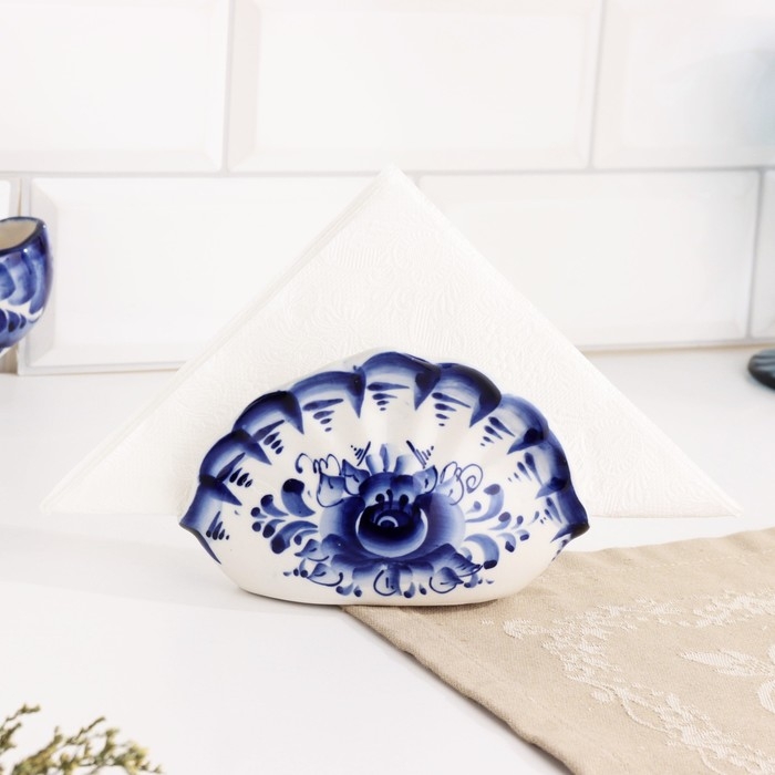 Салфетница «Ракушка», гжель Салфетница «Ракушка», гжель