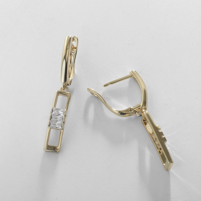 Серьги со стразами XUPING безмятежность, цвет белый в золоте Серьги со стразами XUPING безмятежность, цвет белый в золоте