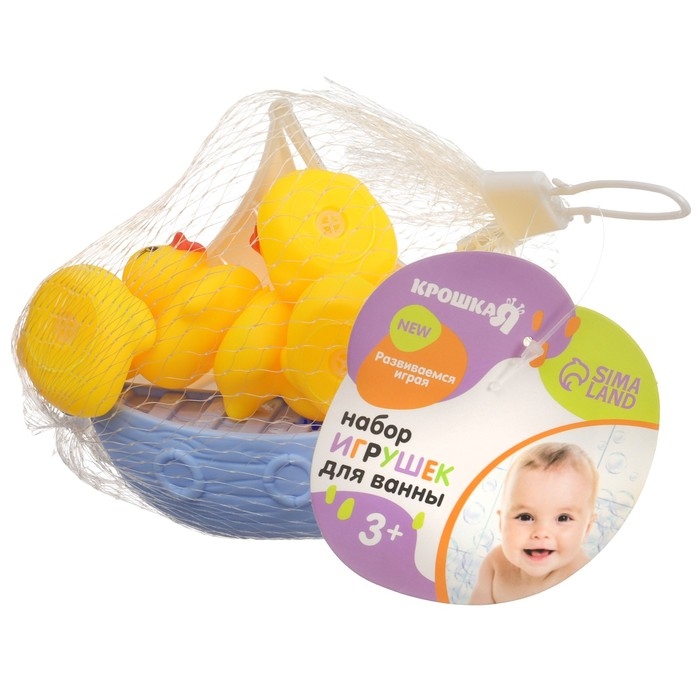Набор резиновых игрушек для ванны «Уточки на корабле», 7 предметов, цвет МИКС, Крошка Я Набор резиновых игрушек для ванны «Уточки на корабле», 7 предметов, цвет МИКС, Крошка Я
