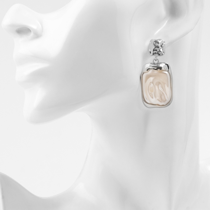 Серьги с жемчугом «Бусина» пленительность, цвет серебро Серьги с жемчугом «Бусина» пленительность, цвет серебро