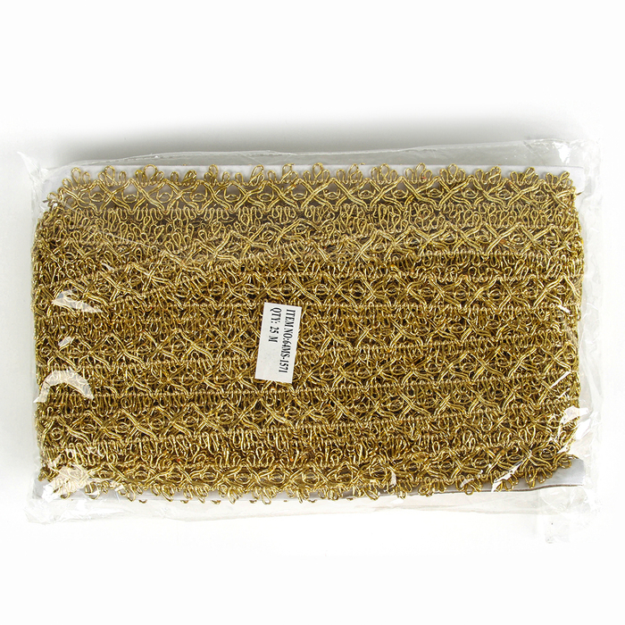 Тесьма цвет золото, ширина 2,6 см, в упаковке 25 метров Тесьма цвет золото, ширина 2,6 см, в упаковке 25 метров