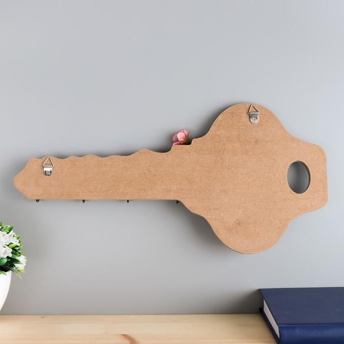 Крючки декоративные дерево Крючки декоративные дерево "Ключик с букетом цветов" 16,5х34х2,5 см