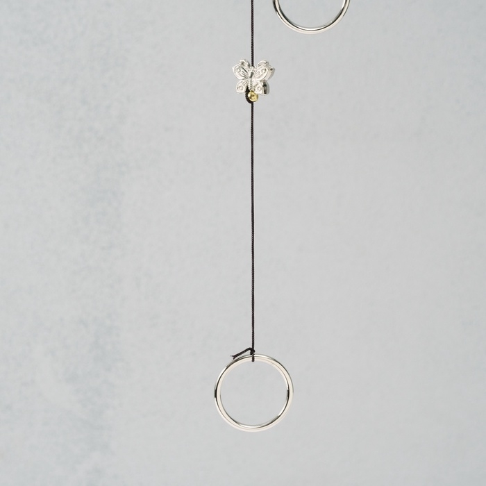 Музыка ветра металл Музыка ветра металл "Кольца с бабочками" 5 трубок 68 см