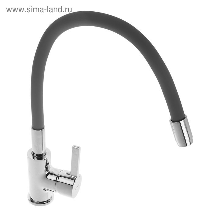 Смеситель для кухни Accoona A9890T, однорычажный, с силиконовым изливом, серый/хром Смеситель для кухни Accoona A9890T, однорычажный, с силиконовым изливом, серый/хром