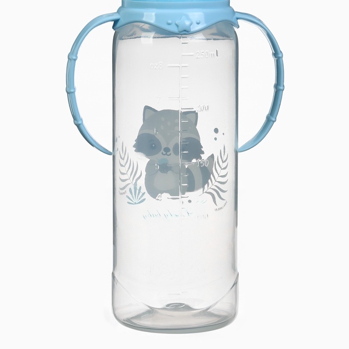 Бутылочка для кормления «Lovely baby» 250 мл, цилиндр, с ручками, цвет голубой Бутылочка для кормления «Lovely baby» 250 мл, цилиндр, с ручками, цвет голубой