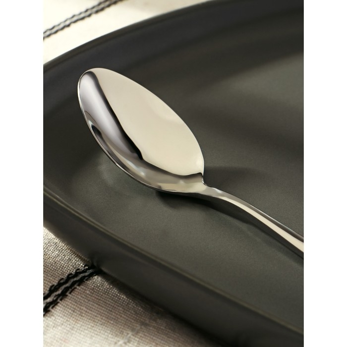 Ложка чайная из нержавеющей стали «Милано», длина 15 см, толщина 1 мм, цвет серебряный Ложка чайная из нержавеющей стали «Милано», длина 15 см, толщина 1 мм, цвет серебряный