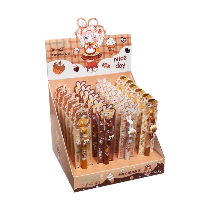 Клей пва 0.9 мл, в форме автоматической ручки, 1мм, для точечного нанесения клея, Клей пва 0.9 мл, в форме автоматической ручки, 1мм, для точечного нанесения клея, "Аниме" МИКС