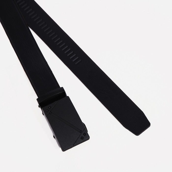 Ремень мужской, ширина 3,5 см, пряжка автомат, цвет чёрный Ремень мужской, ширина 3,5 см, пряжка автомат, цвет чёрный