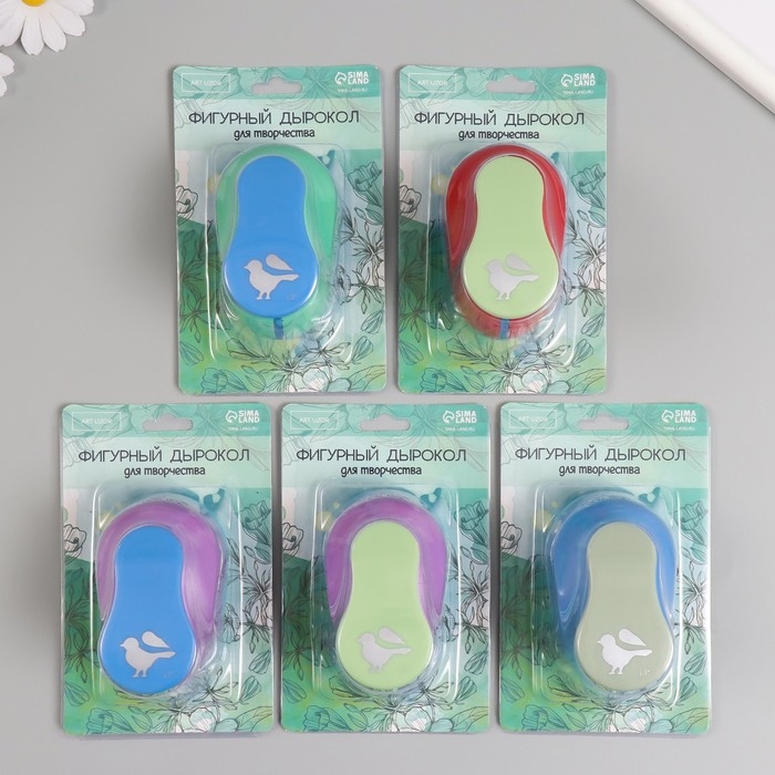 Дырокол фигурный рисунок 3,8х3,8 см Дырокол фигурный рисунок 3,8х3,8 см "Птичка" 7х5,2х9,2 см, МИКС