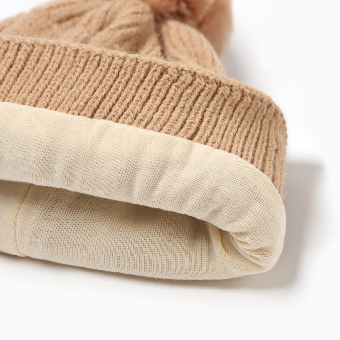 Шапка детская MINAKU, цвет бежевый, р-р 46-48