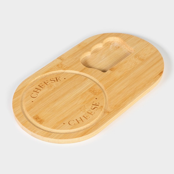 Набор для подачи сыра Доляна Cheese, 3 ножа, доска 32,5×18 см, бамбук Набор для подачи сыра Доляна Cheese, 3 ножа, доска 32,5×18 см, бамбук